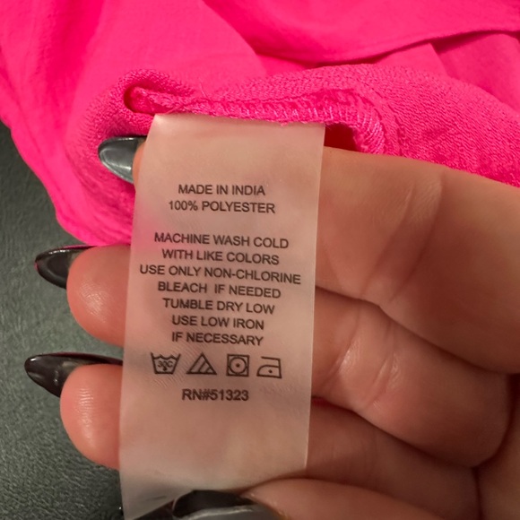 Vince Camuto Hot Pink Ruffle-Sleeve Blouse - Picture 6 of 7